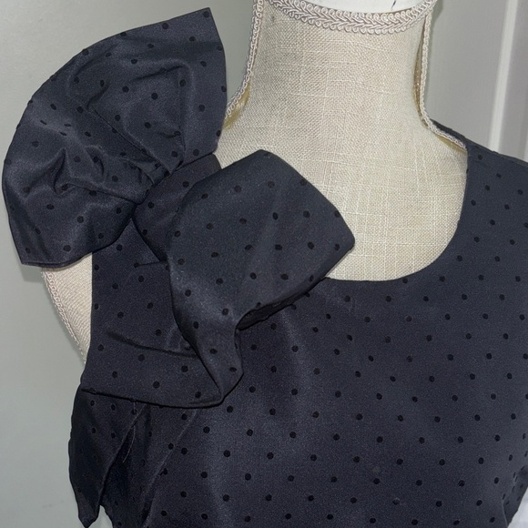 RED Valentino One Shoulder Black Polka Dot Dress - Picture 5 of 9
